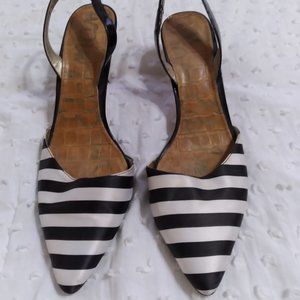 Sam Edelman Striped Orly Slingback Kitten Heels 10